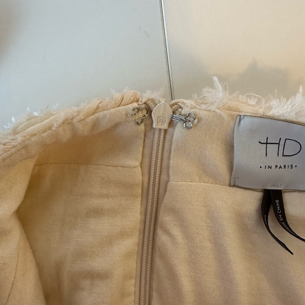 Anthropologie HD In Paris Tufted Blossom Midi Skirt Size 0 Ivory/Cream Floral - Picture 7 of 9